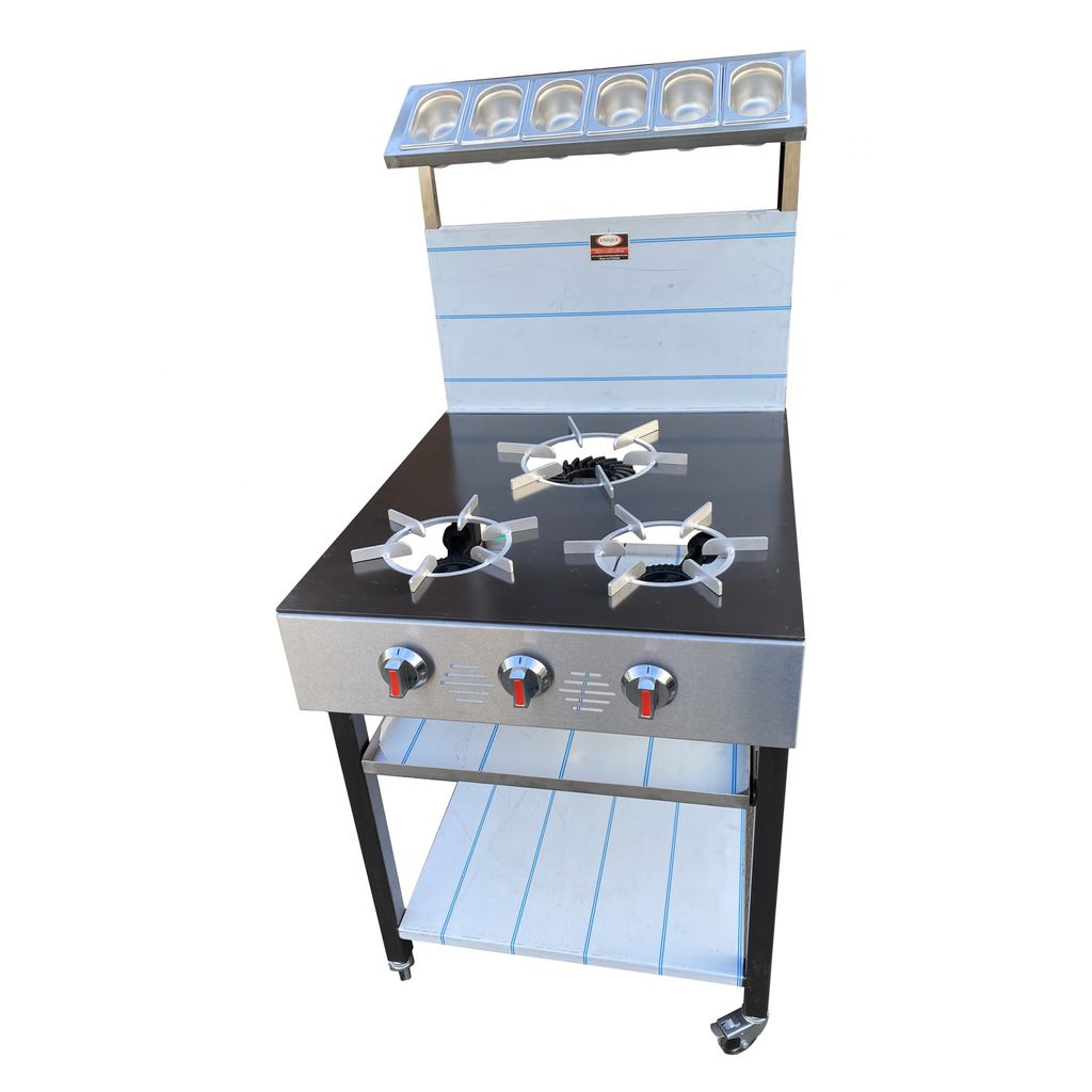 3 Burner Commercial Gas Cooker Indian Style - Image 2
