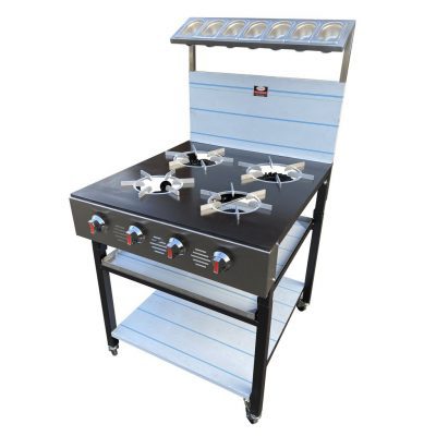 4 Burner Commercial  Gas Cooker Indian Style