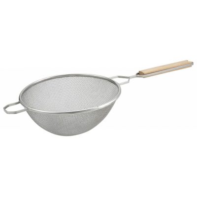 26cm Dia Double Mesh Strainer Wood Handle (7529)