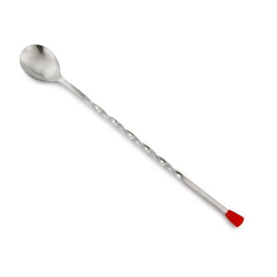 Stainless Steel Bar Spoon With Red Tip (7599)