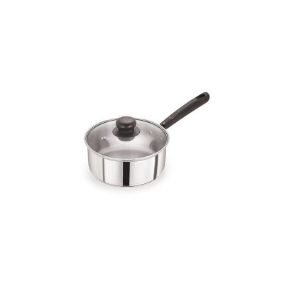 16cm Stainless Steel Saucepan With Glass Lid (5101)