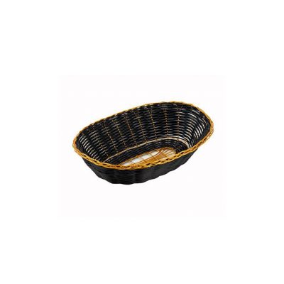 Oval Basket Black with Gold Trim (7907)